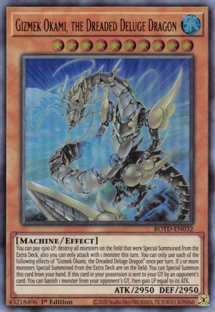 Image of Gizmek Okami, the Dreaded Deluge Dragon (ROTD-EN032) - Rise of the Duelist 1st Edition