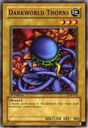 Image of Darkworld Thorns (LOB-114) - The Legend of Blue Eyes White Dragon 1st Edition