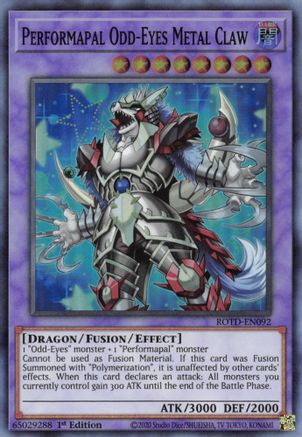 Image of Performapal Odd-Eyes Metal Claw (ROTD-EN092) - Rise of the Duelist 1st Edition