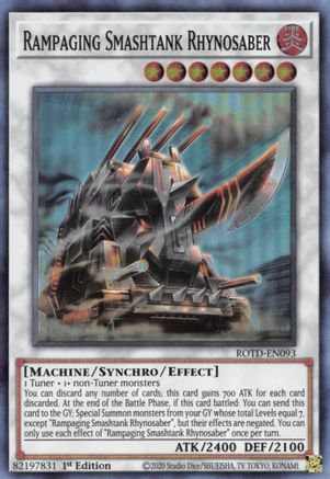 Image of Rampaging Smashtank Rhynosaber (ROTD-EN093) - Rise of the Duelist 1st Edition