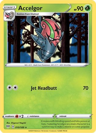 Image of Accelgor 010/189  - Reverse Holofoil SWSH03 Darkness Ablaze - Rare