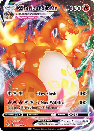 Image of Charizard VMAX 020/189  - Holofoil SWSH03 Darkness Ablaze - Ultra Rare