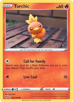Image of Torchic 022/189  - Reverse Holofoil SWSH03 Darkness Ablaze - Common