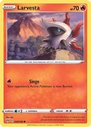Image of Larvesta 029/189  SWSH03 Darkness Ablaze - Common