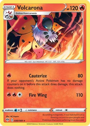 Image of Volcarona 030/189  SWSH03 Darkness Ablaze - Rare