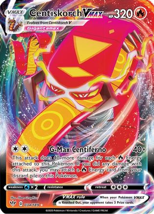 Image of Centiskorch VMAX 034/189  - Holofoil SWSH03 Darkness Ablaze - Ultra Rare