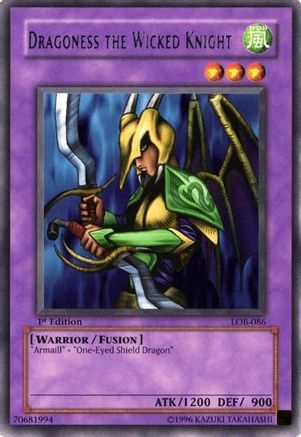 Image of Dragoness the Wicked Knight (LOB-086) - The Legend of Blue Eyes White Dragon 1st Edition
