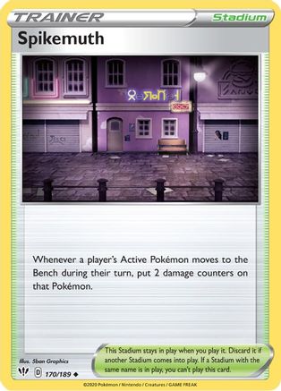 Image of Spikemuth 170/189  SWSH03 Darkness Ablaze - Uncommon