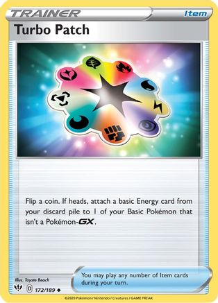 Image of Turbo Patch 172/189  - Reverse Holofoil SWSH03 Darkness Ablaze - Uncommon