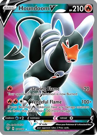 Image of Houndoom V (Full Art) 178/189  - Holofoil SWSH03 Darkness Ablaze - Ultra Rare