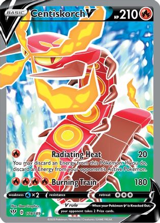 Image of Centiskorch V (Full Art) 179/189  - Holofoil SWSH03 Darkness Ablaze - Ultra Rare