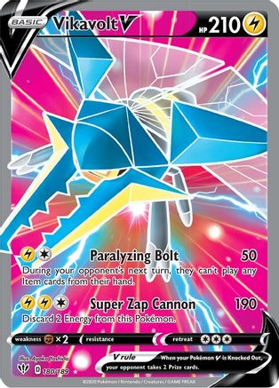Image of Vikavolt V (Full Art) 180/189  - Holofoil SWSH03 Darkness Ablaze - Ultra Rare