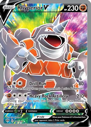 Image of Rhyperior V (Full Art) 181/189  - Holofoil SWSH03 Darkness Ablaze - Ultra Rare