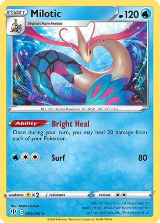 Image of Milotic 039/189  - Holofoil SWSH03 Darkness Ablaze - Holo Rare