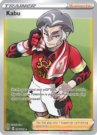 Image of Kabu (Full Art) 186/189  - Holofoil SWSH03 Darkness Ablaze - Ultra Rare