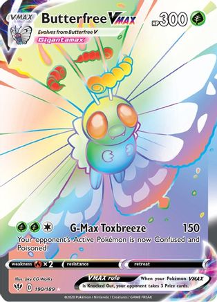 Image of Butterfree VMAX (Secret) 190/189  - Holofoil SWSH03 Darkness Ablaze - Secret Rare