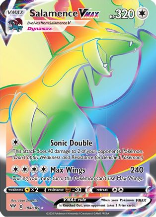 Image of Salamence VMAX (Secret) 194/189  - Holofoil SWSH03 Darkness Ablaze - Secret Rare