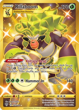 Image of Rillaboom (Secret) 197/189  - Holofoil SWSH03 Darkness Ablaze - Secret Rare