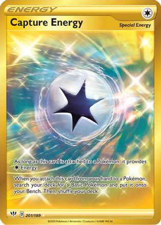 Image of Capture Energy (Secret) 201/189  - Holofoil SWSH03 Darkness Ablaze - Secret Rare