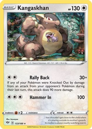 Image of Kangaskhan 133/189  - Holofoil SWSH03 Darkness Ablaze - Holo Rare