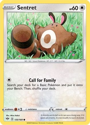 Image of Sentret 135/189  SWSH03 Darkness Ablaze - Common