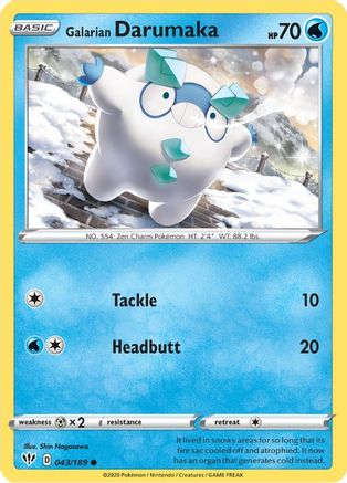 Image of Galarian Darumaka 043/189  SWSH03 Darkness Ablaze - Common