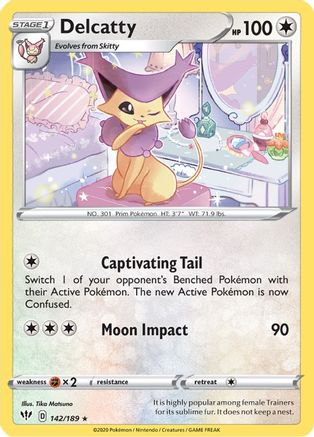 Image of Delcatty 142/189  - Reverse Holofoil SWSH03 Darkness Ablaze - Rare