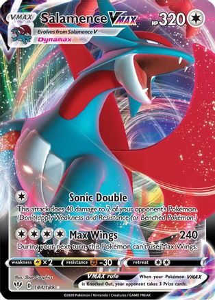 Image of Salamence VMAX 144/189  - Holofoil SWSH03 Darkness Ablaze - Ultra Rare