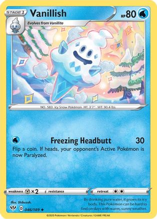 Image of Vanillish 046/189  - Reverse Holofoil SWSH03 Darkness Ablaze - Uncommon