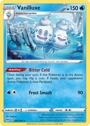 Image of Vanilluxe 047/189  SWSH03 Darkness Ablaze - Rare