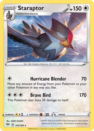 Image of Staraptor 147/189  SWSH03 Darkness Ablaze - Rare