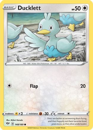 Image of Ducklett 148/189  - Reverse Holofoil SWSH03 Darkness Ablaze - Common