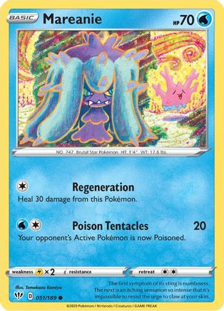 Image of Mareanie 051/189  - Reverse Holofoil SWSH03 Darkness Ablaze - Common