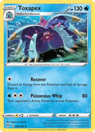Image of Toxapex 052/189  - Reverse Holofoil SWSH03 Darkness Ablaze - Uncommon