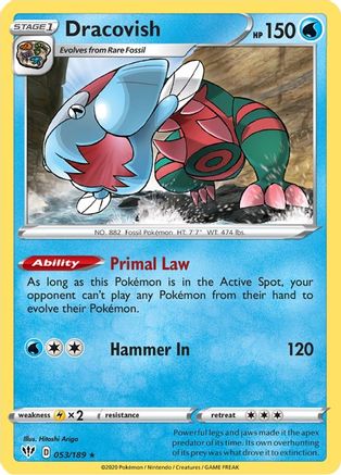 Image of Dracovish 053/189  - Reverse Holofoil SWSH03 Darkness Ablaze - Holo Rare