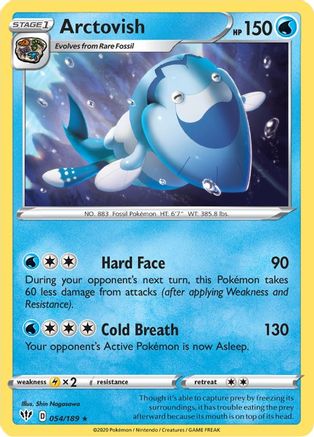 Image of Arctovish 054/189  - Reverse Holofoil SWSH03 Darkness Ablaze - Rare