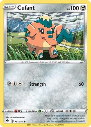 Image of Cufant 131/189  SWSH03 Darkness Ablaze - Common
