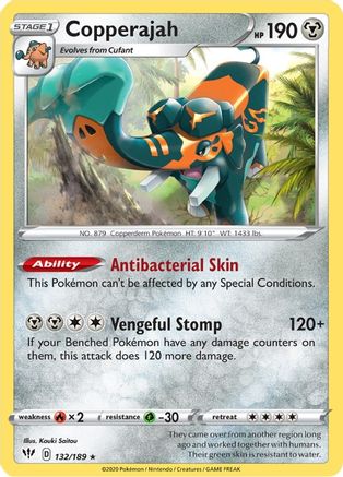 Image of Copperajah 132/189  - Holofoil SWSH03 Darkness Ablaze - Holo Rare