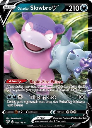 Image of Galarian Slowbro V 099/189  - Holofoil SWSH03 Darkness Ablaze - Ultra Rare