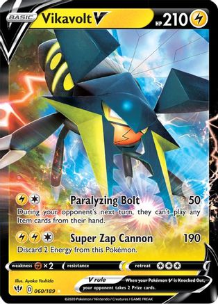 Image of Vikavolt V 060/189  - Holofoil SWSH03 Darkness Ablaze - Ultra Rare