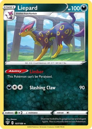 Image of Liepard 107/189  SWSH03 Darkness Ablaze - Rare