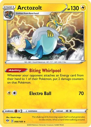 Image of Arctozolt 066/189  - Holofoil SWSH03 Darkness Ablaze - Holo Rare
