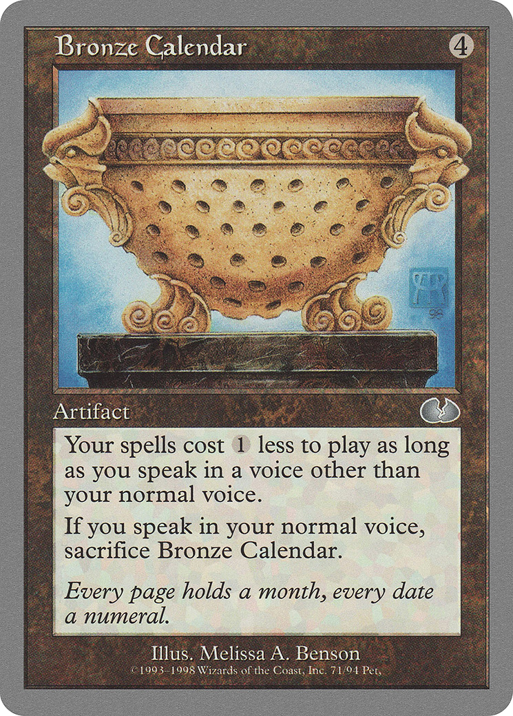 Image of Bronze Calendar (UGL-071) - Unglued