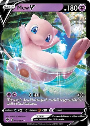 Image of Mew V 069/189  - Holofoil SWSH03 Darkness Ablaze - Ultra Rare
