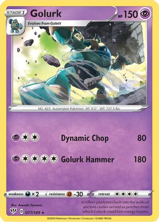 Image of Golurk 077/189  SWSH03 Darkness Ablaze - Rare