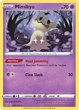 Image of Mimikyu 081/189  - Reverse Holofoil SWSH03 Darkness Ablaze - Rare