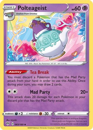 Image of Polteageist 083/189  SWSH03 Darkness Ablaze - Uncommon