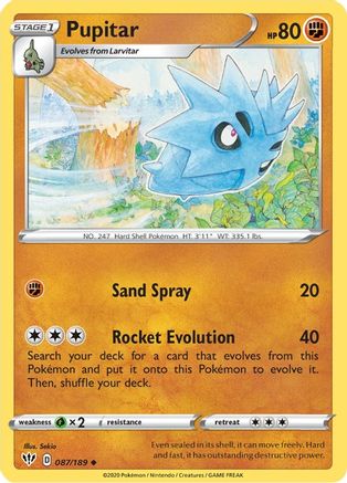 Image of Pupitar 087/189  SWSH03 Darkness Ablaze - Uncommon