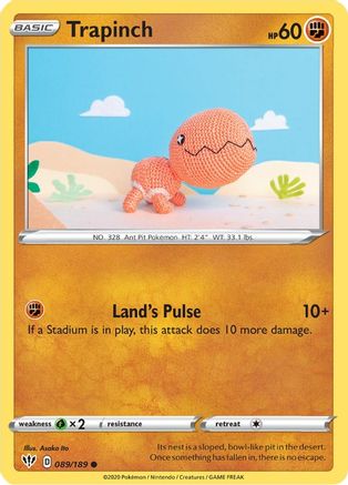 Image of Trapinch 089/189  - Reverse Holofoil SWSH03 Darkness Ablaze - Common