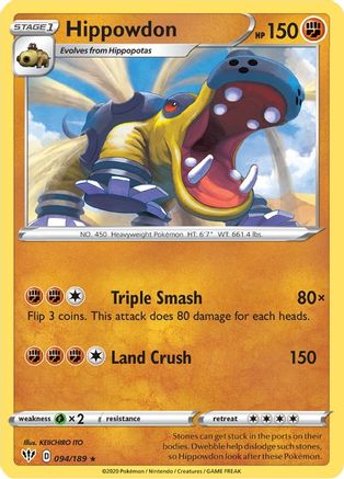 Image of Hippowdon 094/189  SWSH03 Darkness Ablaze - Rare